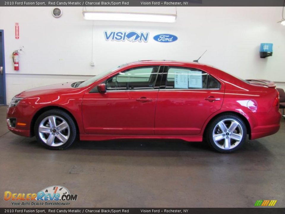 2010 Ford Fusion Sport Red Candy Metallic / Charcoal Black/Sport Red Photo #13