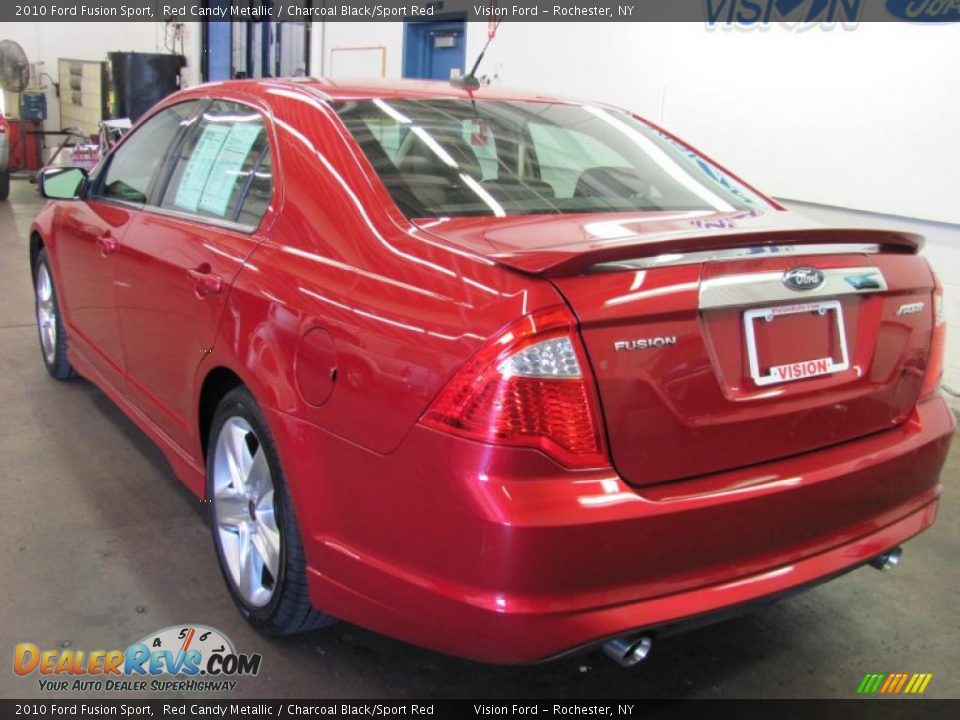 2010 Ford Fusion Sport Red Candy Metallic / Charcoal Black/Sport Red Photo #14