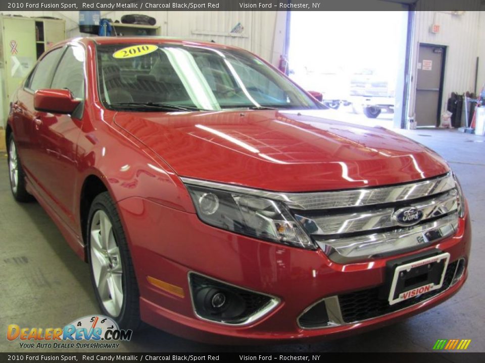 2010 Ford Fusion Sport Red Candy Metallic / Charcoal Black/Sport Red Photo #16