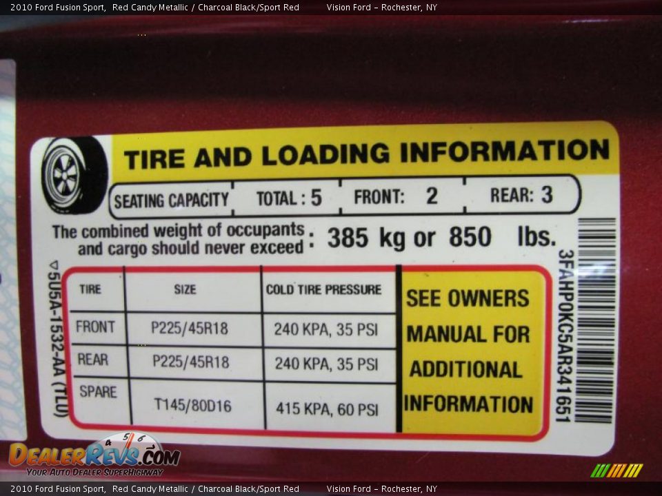 2010 Ford Fusion Sport Red Candy Metallic / Charcoal Black/Sport Red Photo #26