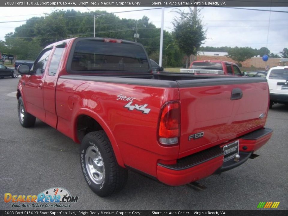 2003 Ford F150 XL Sport SuperCab 4x4 Bright Red / Medium Graphite Grey Photo #3