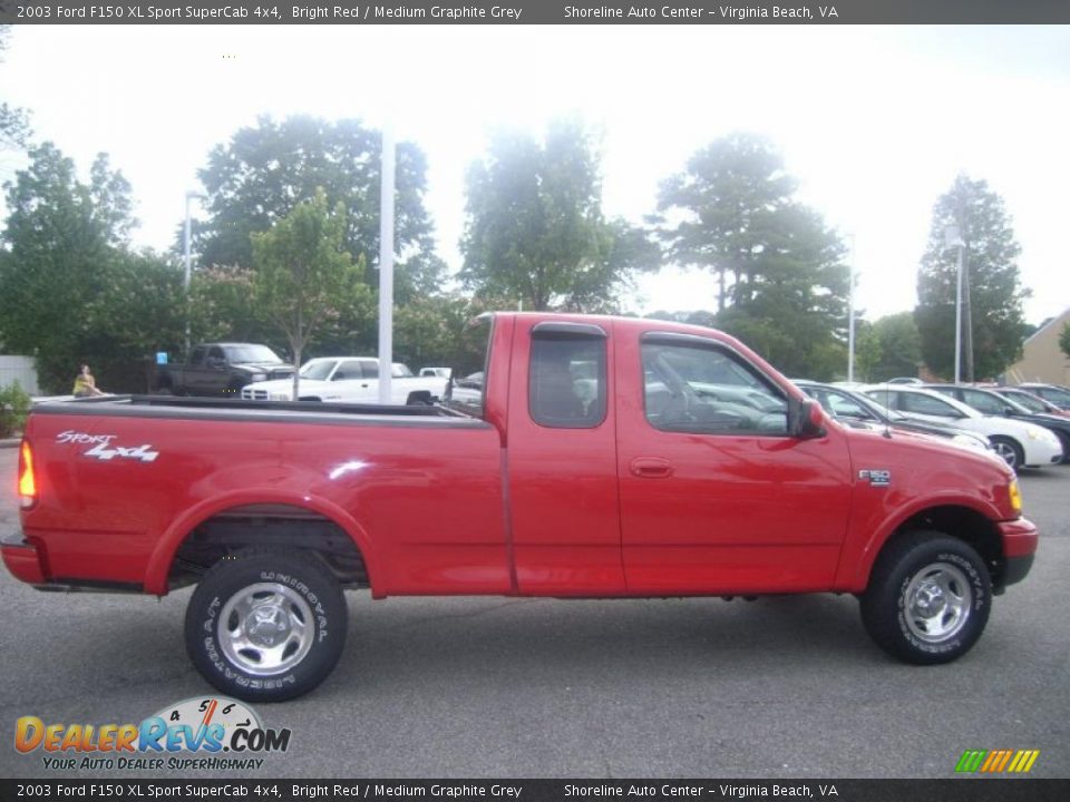 2003 Ford F150 XL Sport SuperCab 4x4 Bright Red / Medium Graphite Grey Photo #6