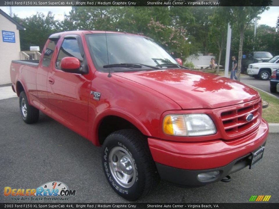 2003 Ford F150 XL Sport SuperCab 4x4 Bright Red / Medium Graphite Grey Photo #7