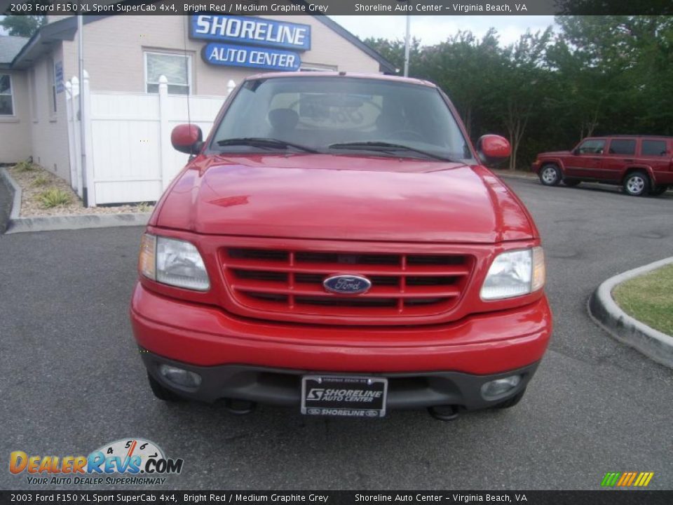 2003 Ford F150 XL Sport SuperCab 4x4 Bright Red / Medium Graphite Grey Photo #8