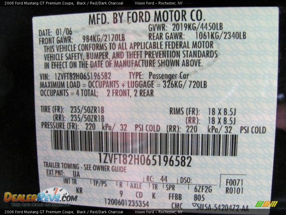 2006 Ford Mustang GT Premium Coupe Black / Red/Dark Charcoal Photo #24