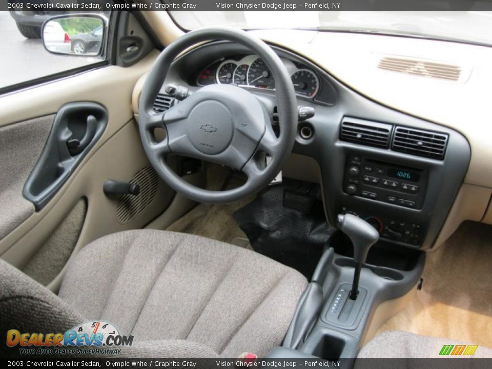 2003 Chevrolet Cavalier Sedan Olympic White / Graphite Gray Photo #18
