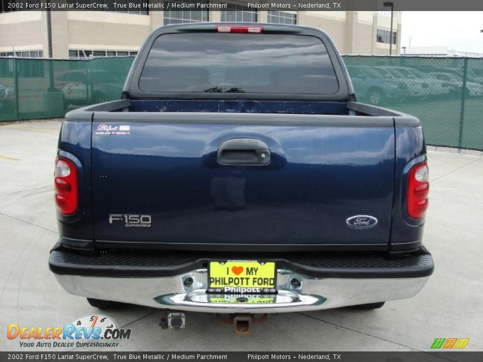 2002 Ford F150 Lariat SuperCrew True Blue Metallic / Medium Parchment Photo #4