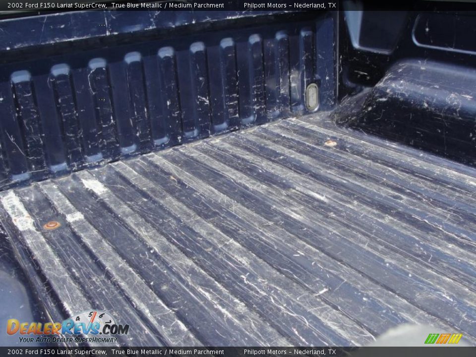 2002 Ford F150 Lariat SuperCrew True Blue Metallic / Medium Parchment Photo #22