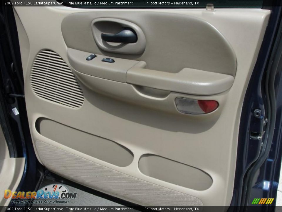 2002 Ford F150 Lariat SuperCrew True Blue Metallic / Medium Parchment Photo #24