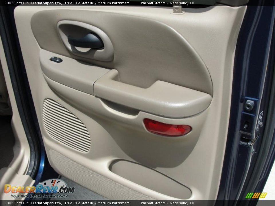 2002 Ford F150 Lariat SuperCrew True Blue Metallic / Medium Parchment Photo #27