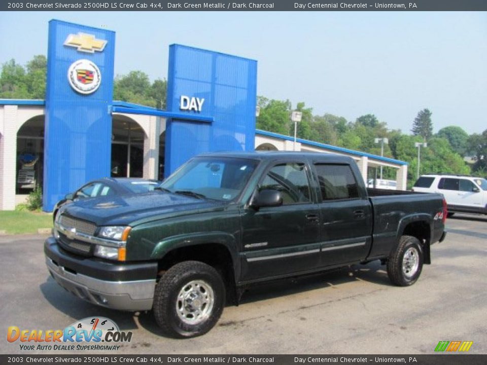 2003 Chevrolet Silverado 2500HD LS Crew Cab 4x4 Dark Green Metallic / Dark Charcoal Photo #1