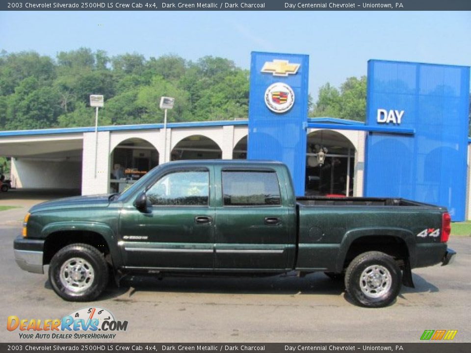 2003 Chevrolet Silverado 2500HD LS Crew Cab 4x4 Dark Green Metallic / Dark Charcoal Photo #2