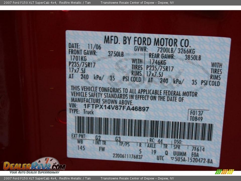 2007 Ford F150 XLT SuperCab 4x4 Redfire Metallic / Tan Photo #20