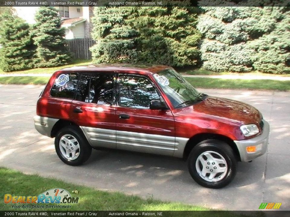 2000 Toyota RAV4 4WD Venetian Red Pearl / Gray Photo #10