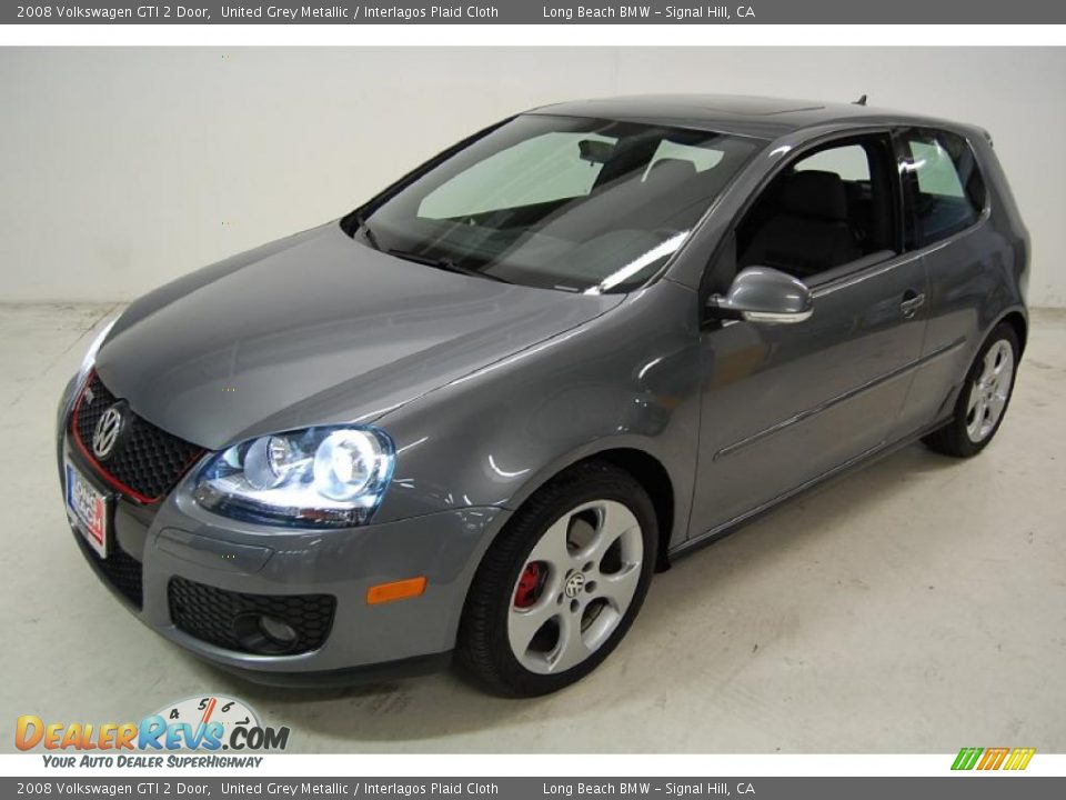 2008 Volkswagen GTI 2 Door United Grey Metallic / Interlagos Plaid Cloth Photo #10
