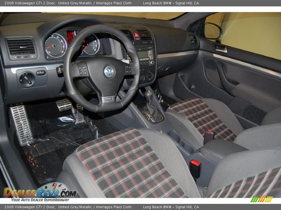 2008 Volkswagen GTI 2 Door United Grey Metallic / Interlagos Plaid Cloth Photo #18