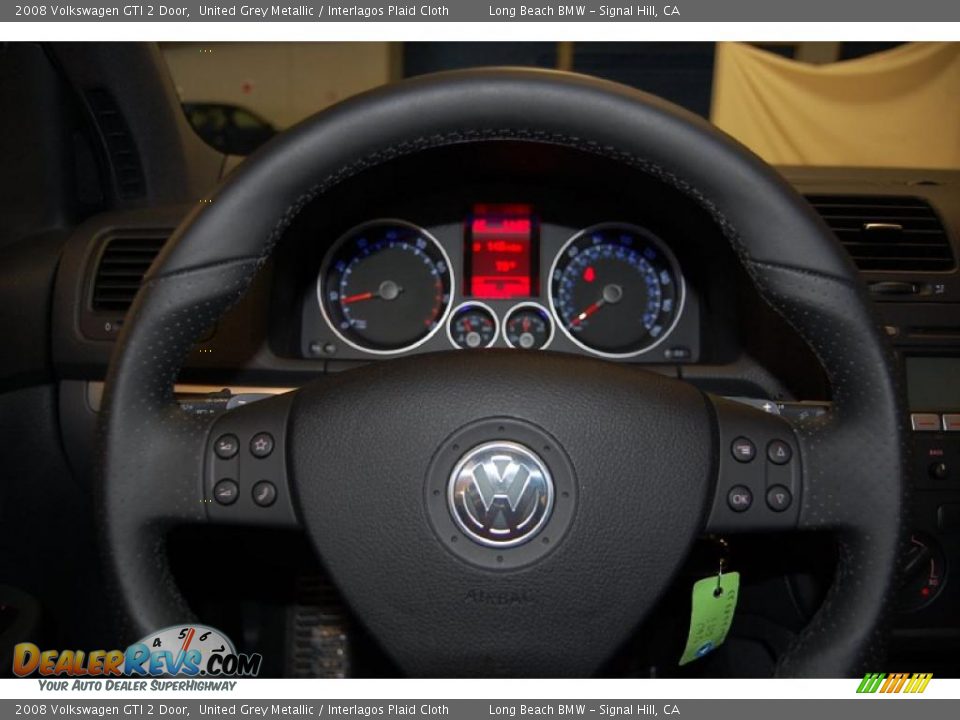 2008 Volkswagen GTI 2 Door United Grey Metallic / Interlagos Plaid Cloth Photo #26