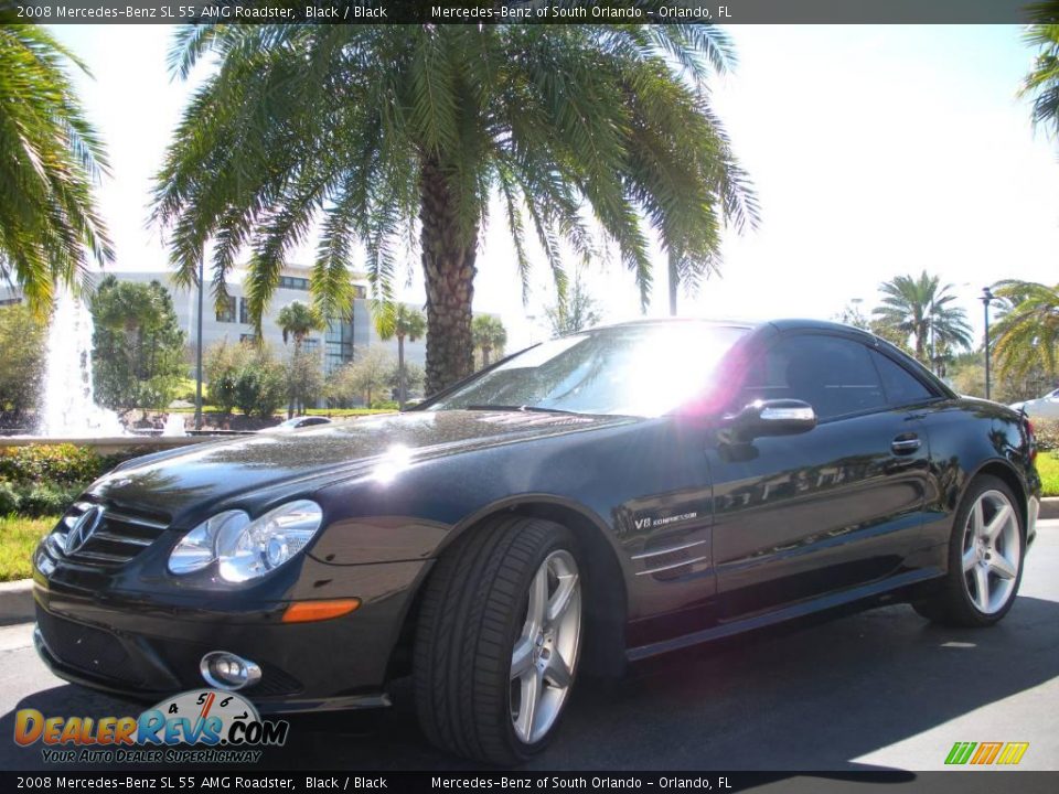 2008 Mercedes-Benz SL 55 AMG Roadster Black / Black Photo #2