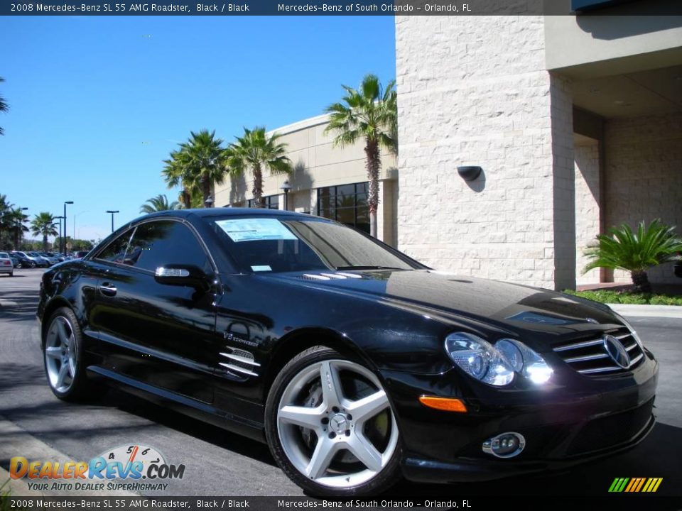 2008 Mercedes-Benz SL 55 AMG Roadster Black / Black Photo #4