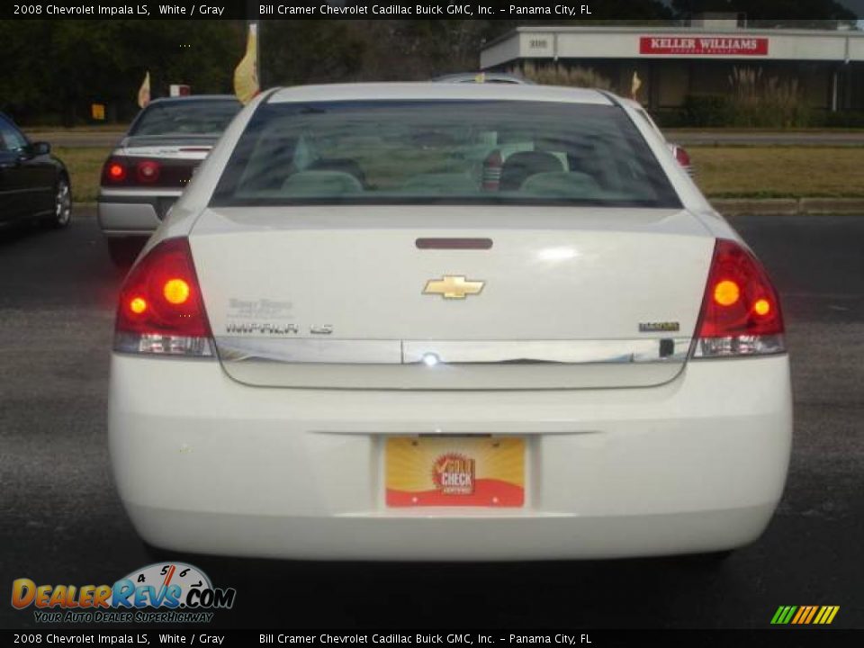 2008 Chevrolet Impala LS White / Gray Photo #3