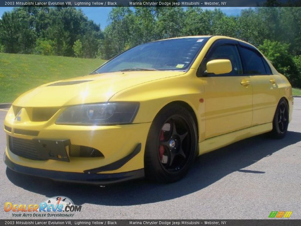 2003 Mitsubishi Lancer Evolution VIII Lightning Yellow / Black Photo #1