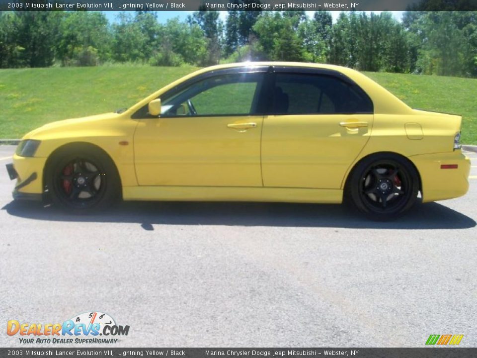 2003 Mitsubishi Lancer Evolution VIII Lightning Yellow / Black Photo #2