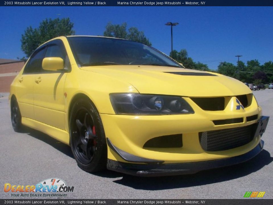 2003 Mitsubishi Lancer Evolution VIII Lightning Yellow / Black Photo #5