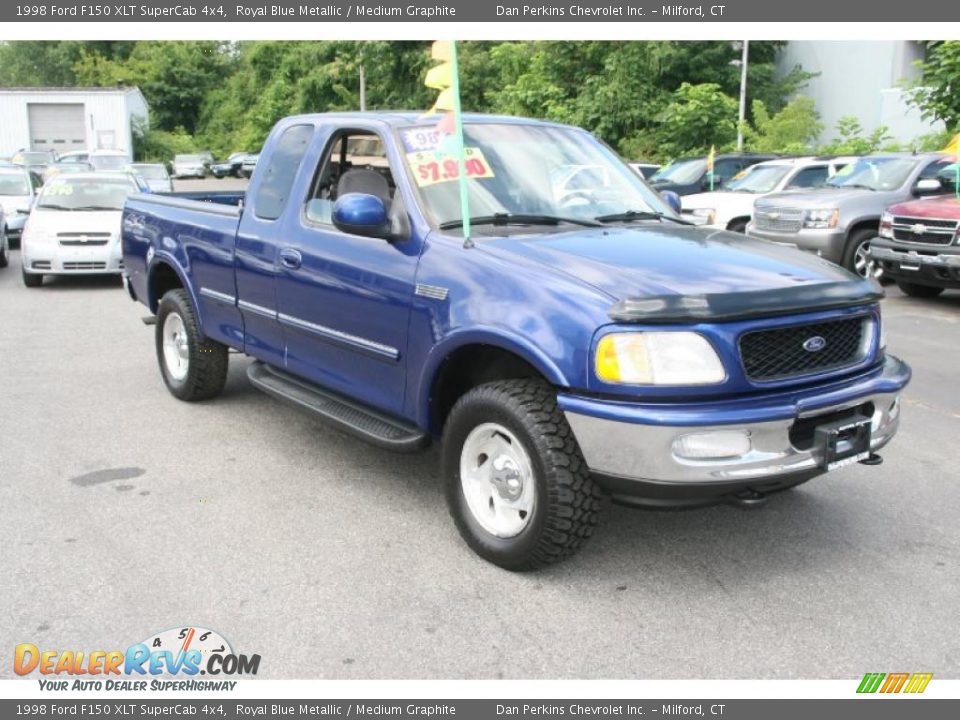 1998 Ford F150 XLT SuperCab 4x4 Royal Blue Metallic / Medium Graphite Photo #3