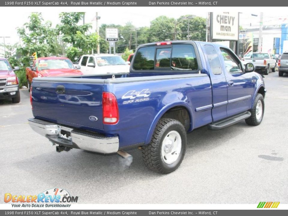 1998 Ford F150 XLT SuperCab 4x4 Royal Blue Metallic / Medium Graphite Photo #5