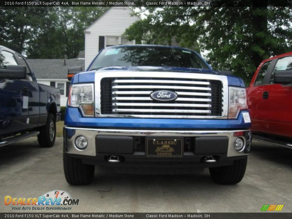 2010 Ford F150 XLT SuperCab 4x4 Blue Flame Metallic / Medium Stone Photo #2