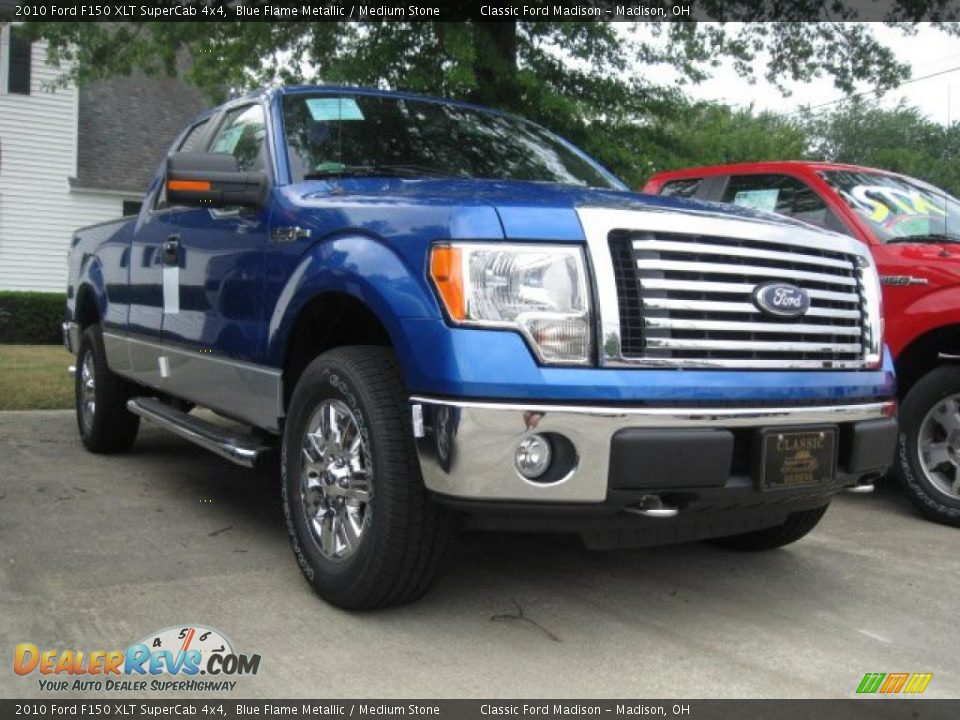 2010 Ford F150 XLT SuperCab 4x4 Blue Flame Metallic / Medium Stone Photo #3