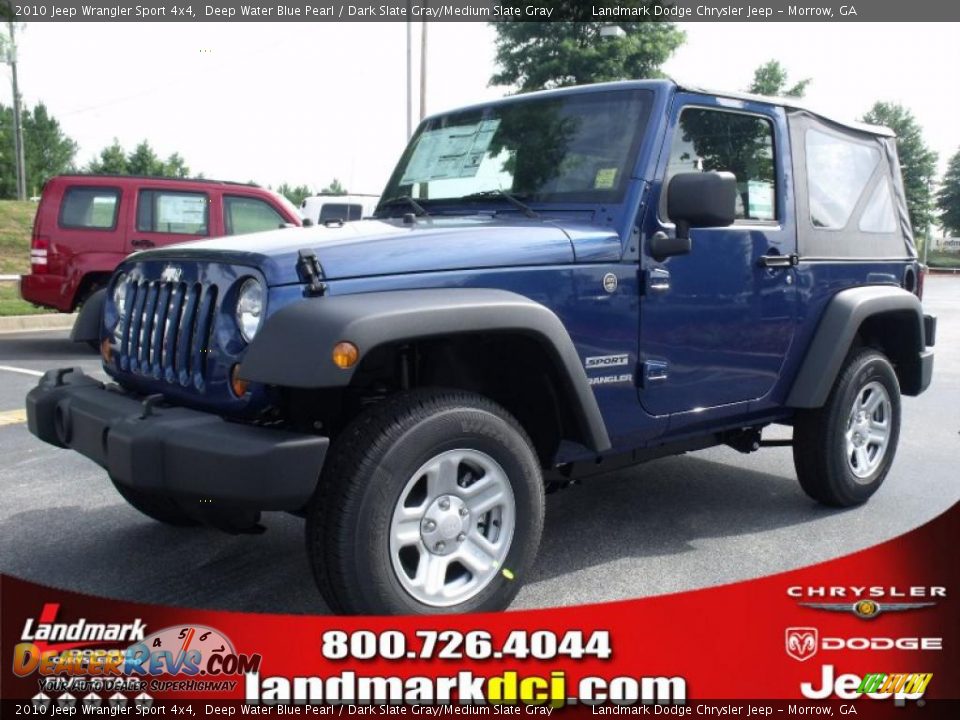 2010 Jeep Wrangler Sport 4x4 Deep Water Blue Pearl / Dark Slate Gray/Medium Slate Gray Photo #1