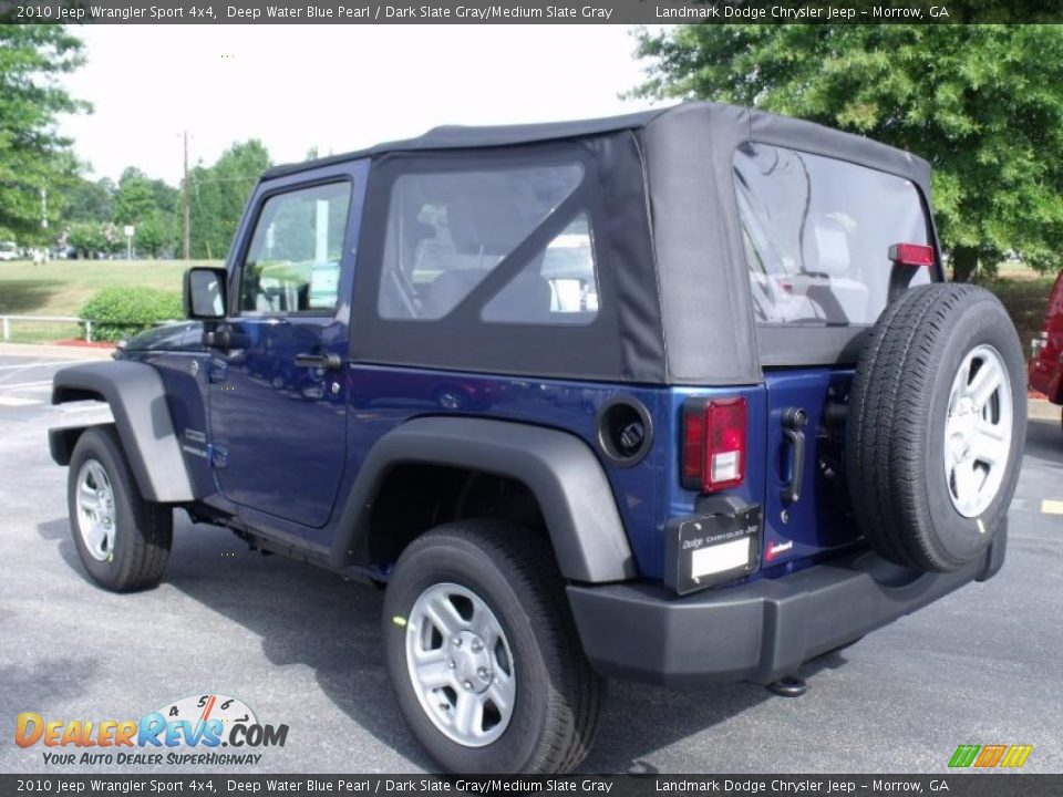2010 Jeep Wrangler Sport 4x4 Deep Water Blue Pearl / Dark Slate Gray/Medium Slate Gray Photo #2