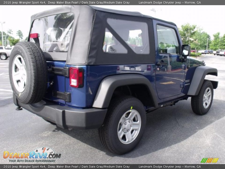 2010 Jeep Wrangler Sport 4x4 Deep Water Blue Pearl / Dark Slate Gray/Medium Slate Gray Photo #3