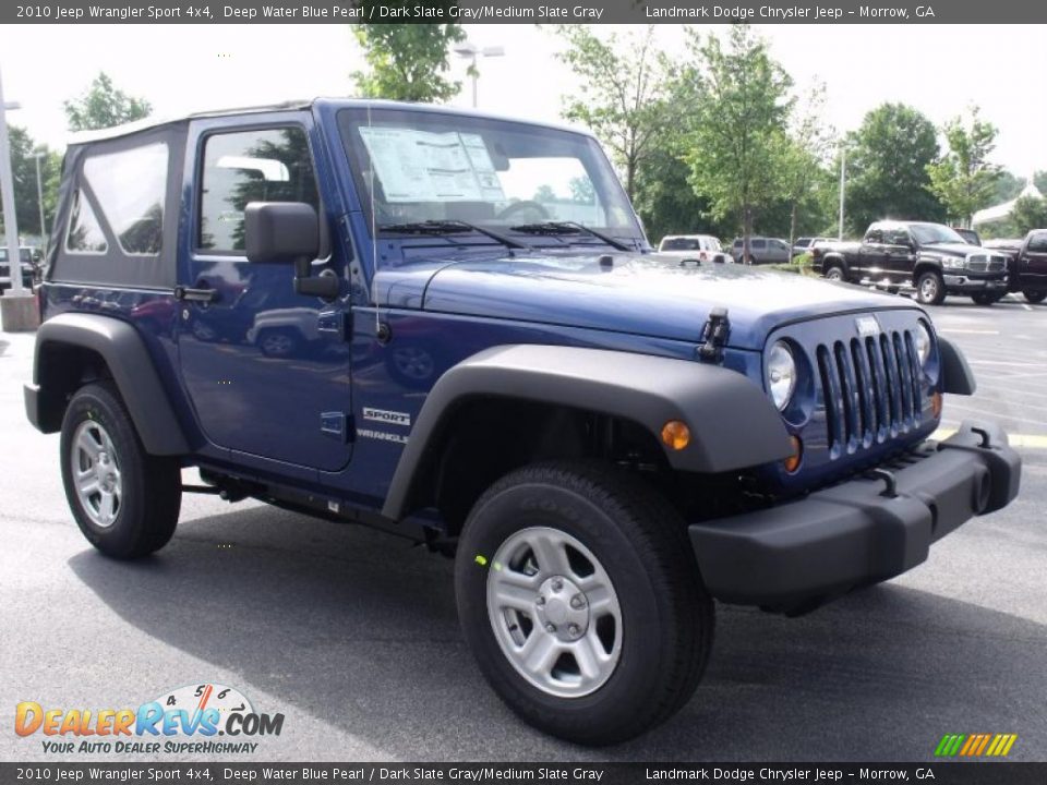 2010 Jeep Wrangler Sport 4x4 Deep Water Blue Pearl / Dark Slate Gray/Medium Slate Gray Photo #4