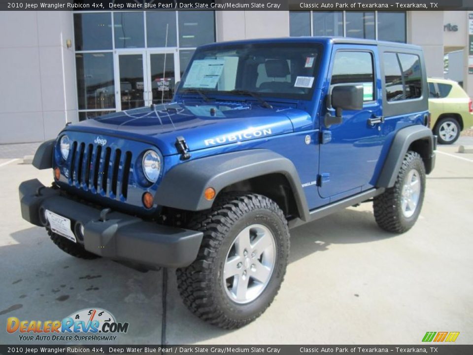 2010 Jeep Wrangler Rubicon 4x4 Deep Water Blue Pearl / Dark Slate Gray/Medium Slate Gray Photo #1