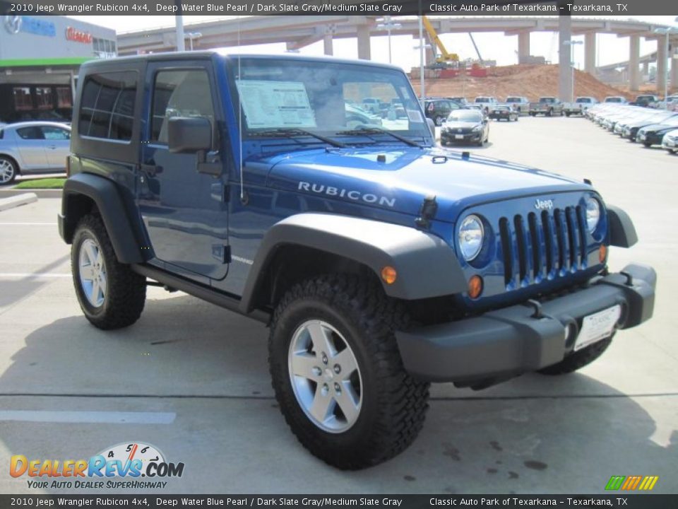 2010 Jeep Wrangler Rubicon 4x4 Deep Water Blue Pearl / Dark Slate Gray/Medium Slate Gray Photo #2