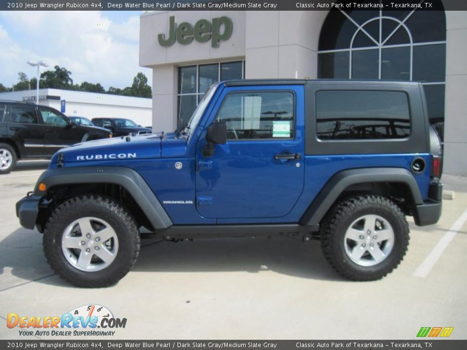 2010 Jeep Wrangler Rubicon 4x4 Deep Water Blue Pearl / Dark Slate Gray/Medium Slate Gray Photo #3