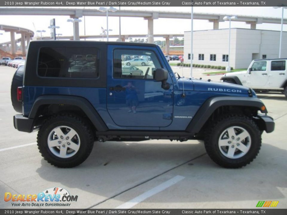 2010 Jeep Wrangler Rubicon 4x4 Deep Water Blue Pearl / Dark Slate Gray/Medium Slate Gray Photo #4