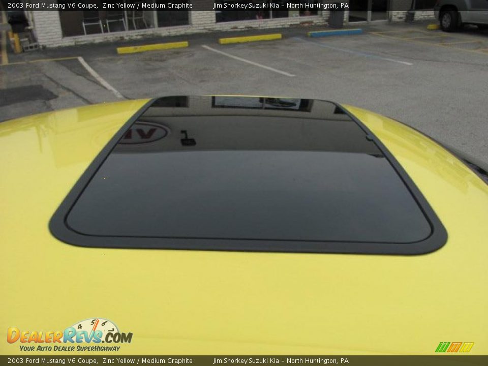 2003 Ford Mustang V6 Coupe Zinc Yellow / Medium Graphite Photo #3