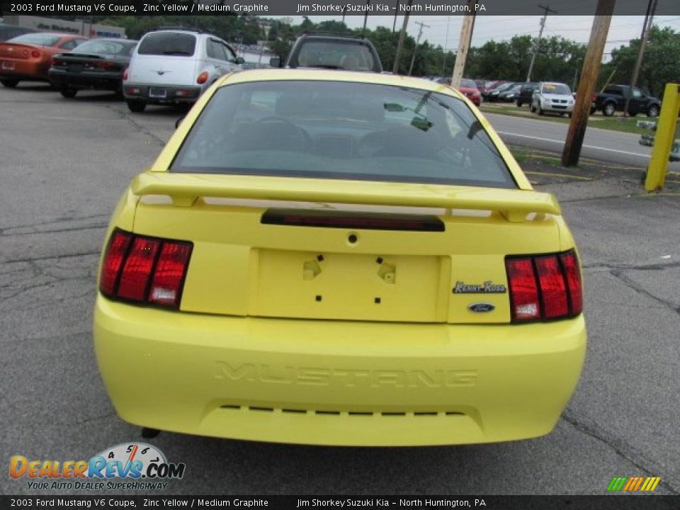 2003 Ford Mustang V6 Coupe Zinc Yellow / Medium Graphite Photo #4