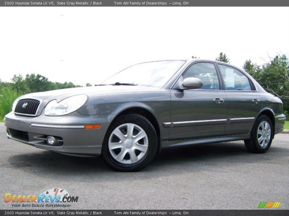 2003 Hyundai Sonata LX V6 Slate Gray Metallic / Black Photo #4