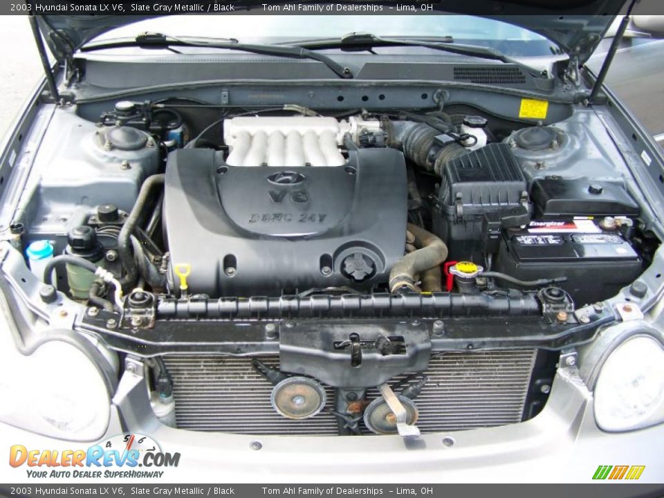 2003 Hyundai Sonata LX V6 Slate Gray Metallic / Black Photo #14