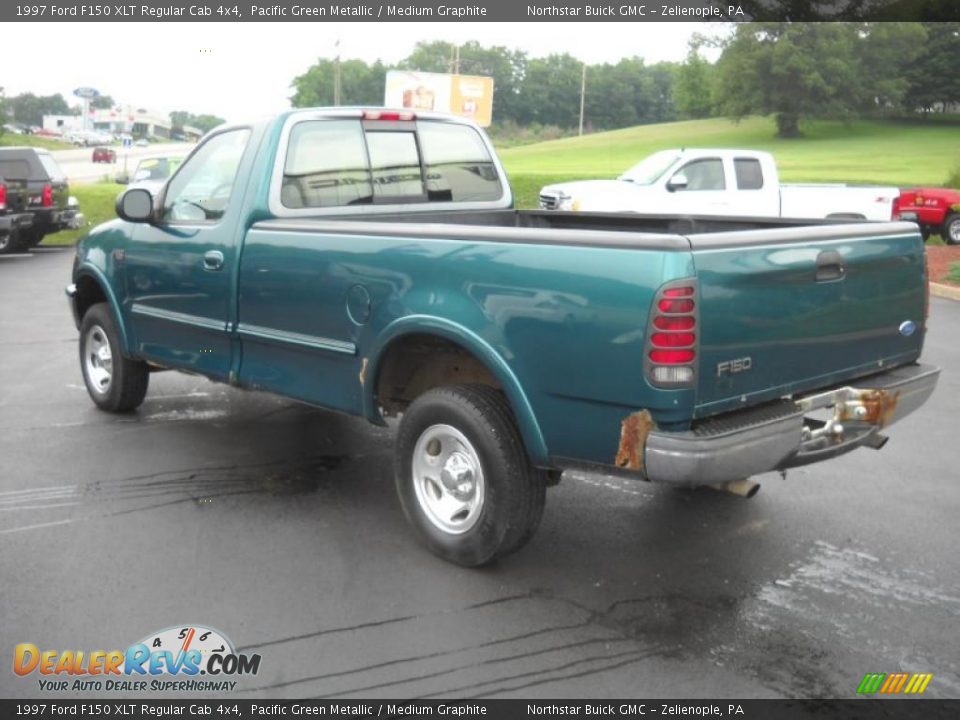 1997 Ford F150 XLT Regular Cab 4x4 Pacific Green Metallic / Medium Graphite Photo #8