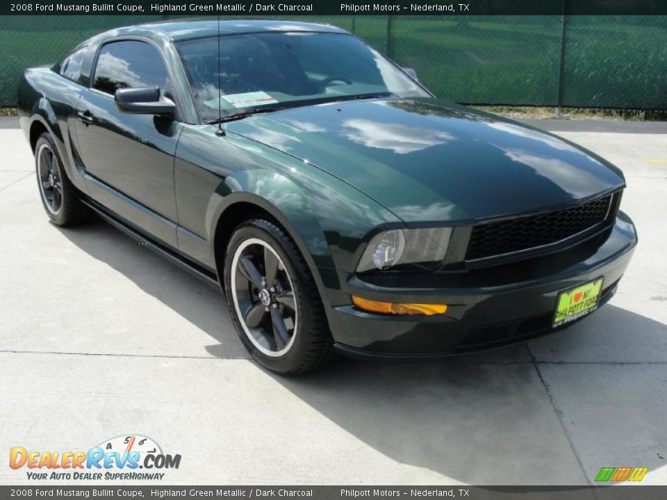2008 Ford Mustang Bullitt Coupe Highland Green Metallic / Dark Charcoal Photo #1