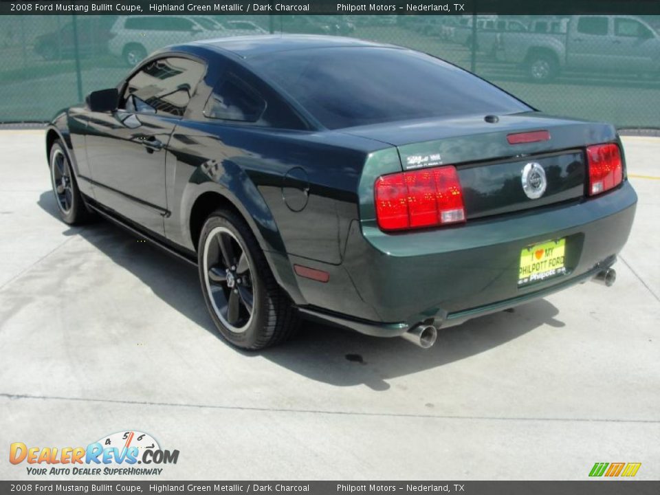 2008 Ford Mustang Bullitt Coupe Highland Green Metallic / Dark Charcoal Photo #5