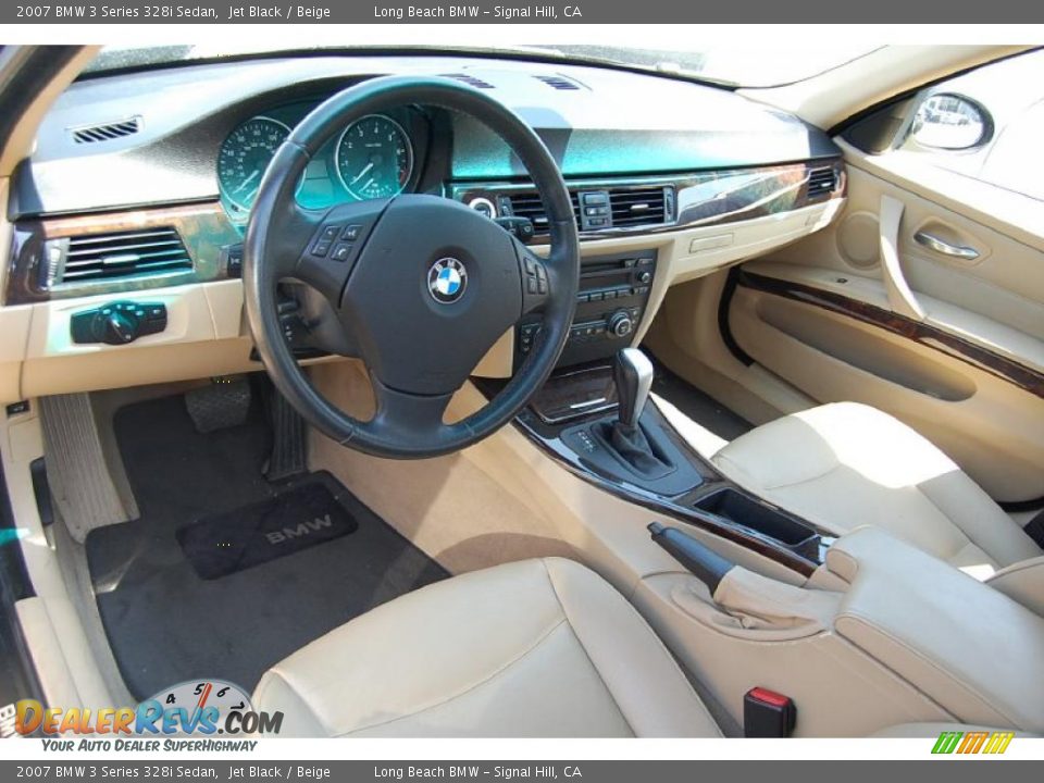 2007 BMW 3 Series 328i Sedan Jet Black / Beige Photo #4