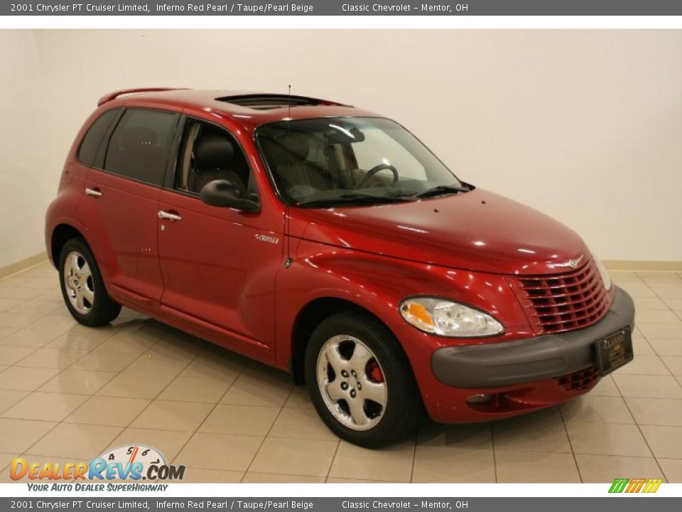 2001 Chrysler PT Cruiser Limited Inferno Red Pearl / Taupe/Pearl Beige Photo #1
