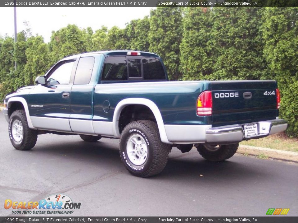 1999 Dodge Dakota SLT Extended Cab 4x4 Emerald Green Pearl / Mist Gray Photo #5