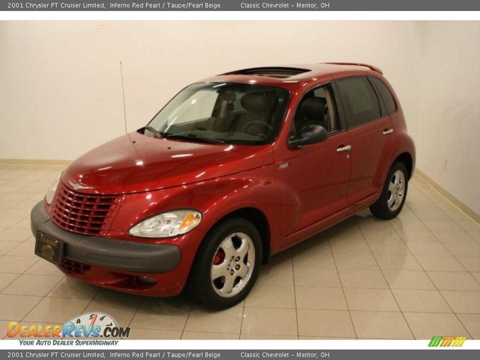 2001 Chrysler PT Cruiser Limited Inferno Red Pearl / Taupe/Pearl Beige Photo #3